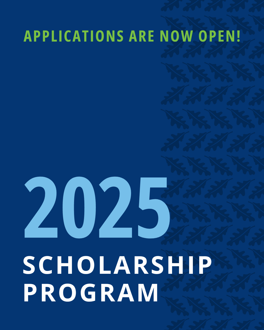 A graphic card that says 2025 AFM Scholarship now open